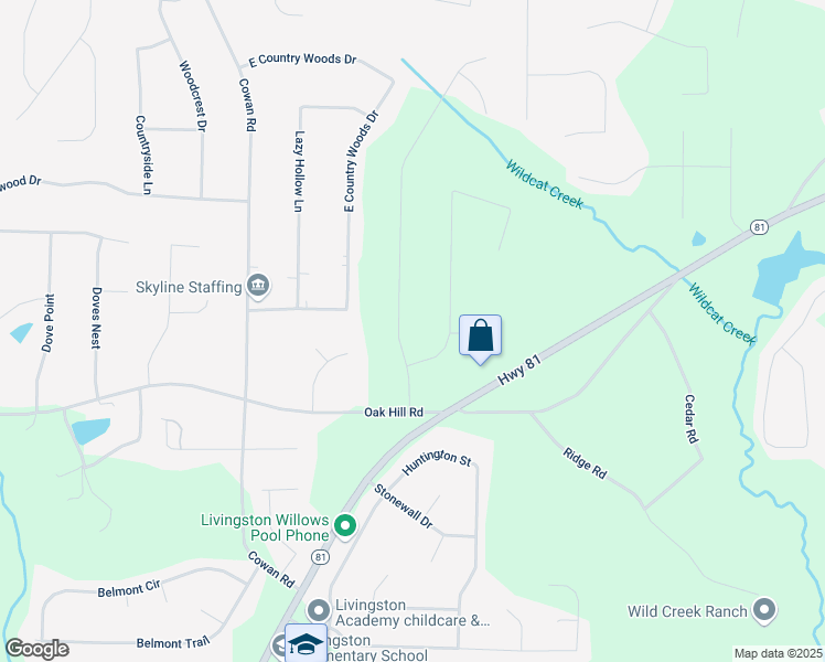 map of restaurants, bars, coffee shops, grocery stores, and more near 75 Oak Hill Drive in Covington