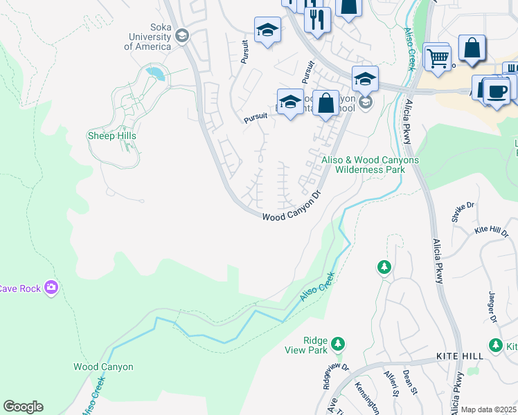 map of restaurants, bars, coffee shops, grocery stores, and more near 4 Palatine in Aliso Viejo