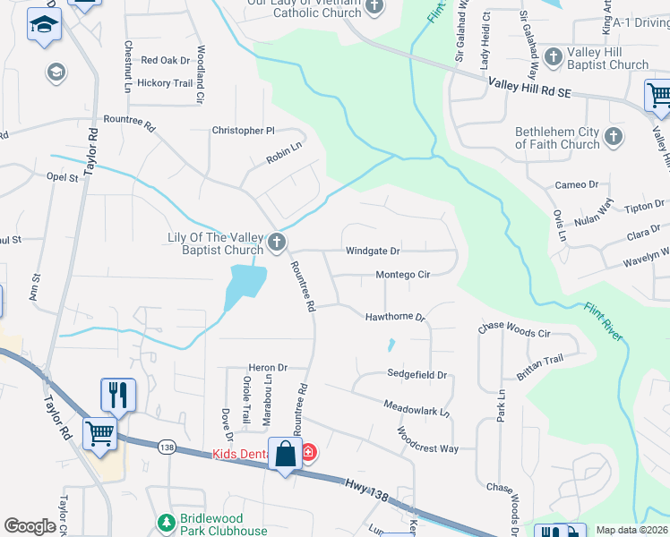 map of restaurants, bars, coffee shops, grocery stores, and more near 7535 Palmetto Way in Riverdale
