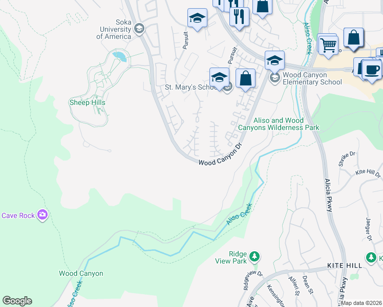 map of restaurants, bars, coffee shops, grocery stores, and more near 4 Palatine in Aliso Viejo