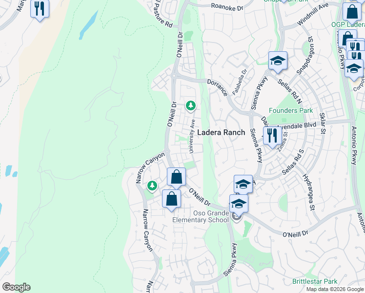 map of restaurants, bars, coffee shops, grocery stores, and more near 2 Wheatstone Farm in Mission Viejo