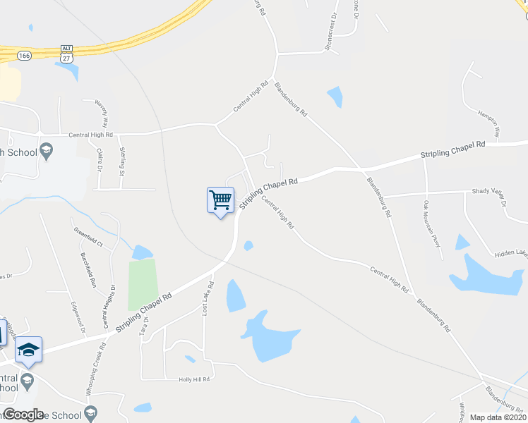 map of restaurants, bars, coffee shops, grocery stores, and more near 637 Central High Road in Carrollton