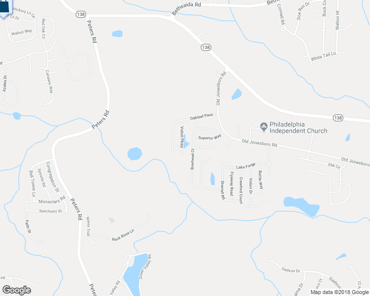 map of restaurants, bars, coffee shops, grocery stores, and more near 7680 Volion Parkway in Fairburn