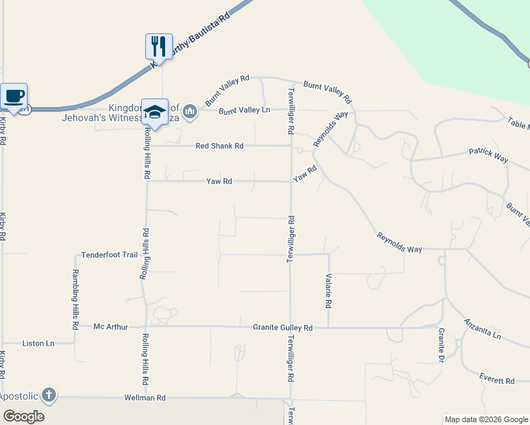 map of restaurants, bars, coffee shops, grocery stores, and more near 58884 Kaweea Drive in Anza