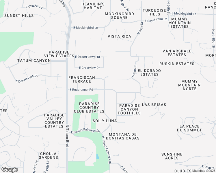 map of restaurants, bars, coffee shops, grocery stores, and more near 7725 North Shadow Mountain Road in Paradise Valley