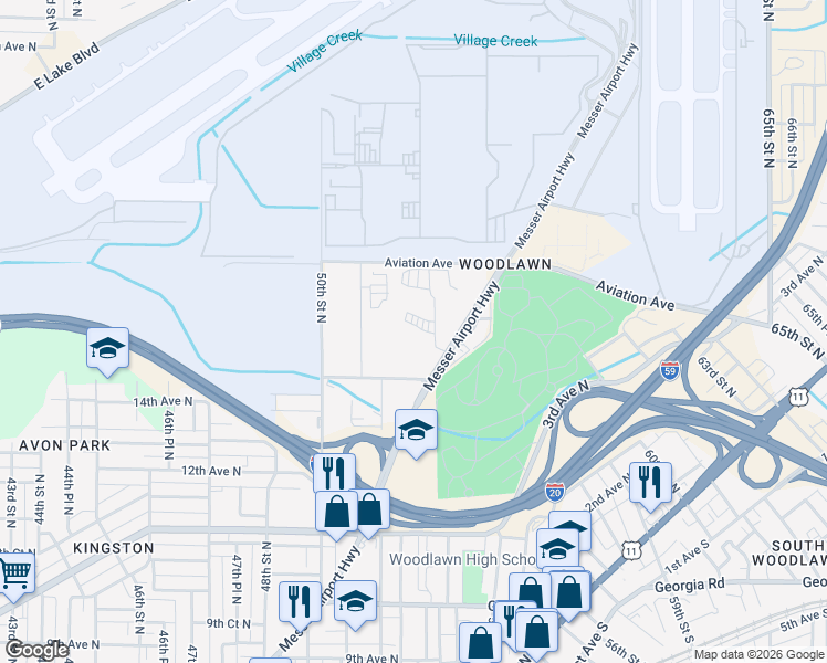 map of restaurants, bars, coffee shops, grocery stores, and more near 5115 18th Avenue North in Birmingham