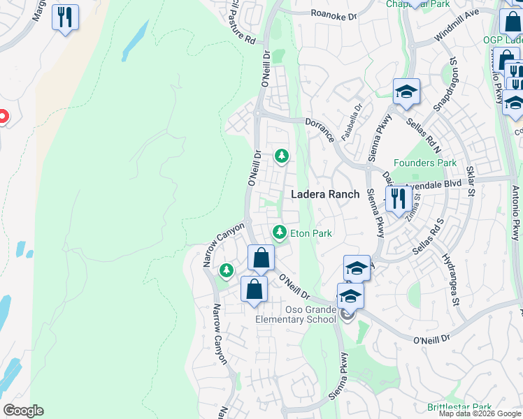 map of restaurants, bars, coffee shops, grocery stores, and more near 2 Ivy Gate Lane in Mission Viejo