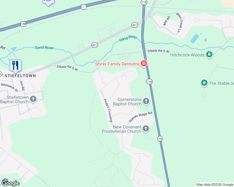 map of restaurants, bars, coffee shops, grocery stores, and more near 6045 Rye Field Road in Aiken
