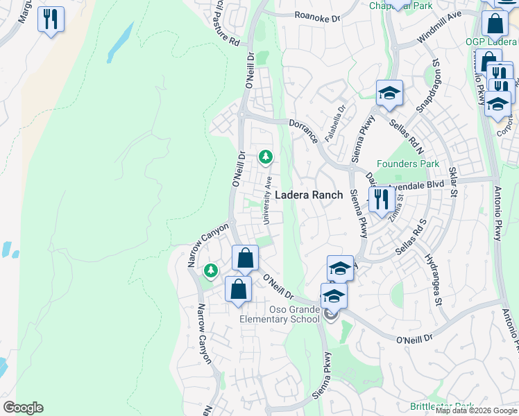 map of restaurants, bars, coffee shops, grocery stores, and more near in Ladera Ranch