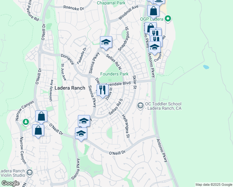 map of restaurants, bars, coffee shops, grocery stores, and more near 10 Agave Court in Mission Viejo