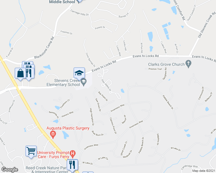 map of restaurants, bars, coffee shops, grocery stores, and more near 701 Glen Abbey Drive in Martinez