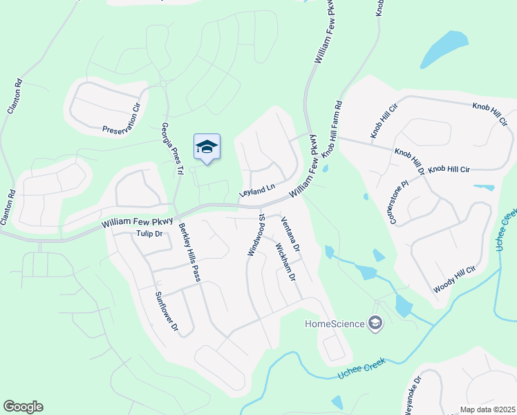 map of restaurants, bars, coffee shops, grocery stores, and more near 2801 William Few Parkway in Evans