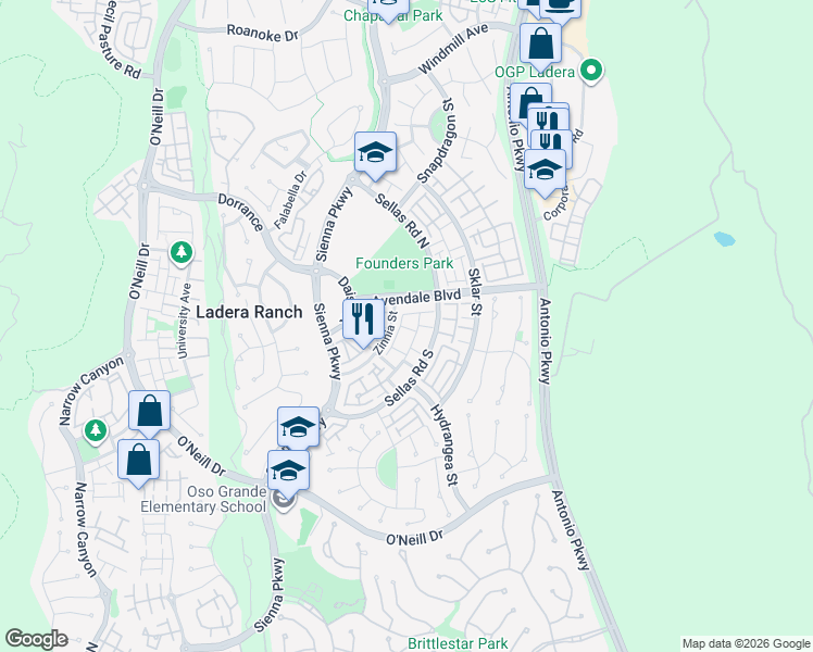 map of restaurants, bars, coffee shops, grocery stores, and more near 1 Agave Court in Mission Viejo