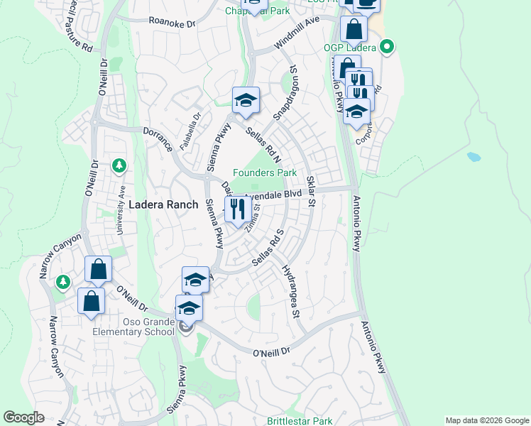 map of restaurants, bars, coffee shops, grocery stores, and more near 1 Agave Court in Mission Viejo