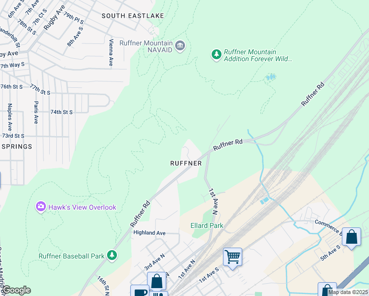 map of restaurants, bars, coffee shops, grocery stores, and more near 1608 Hillside Drive in Irondale