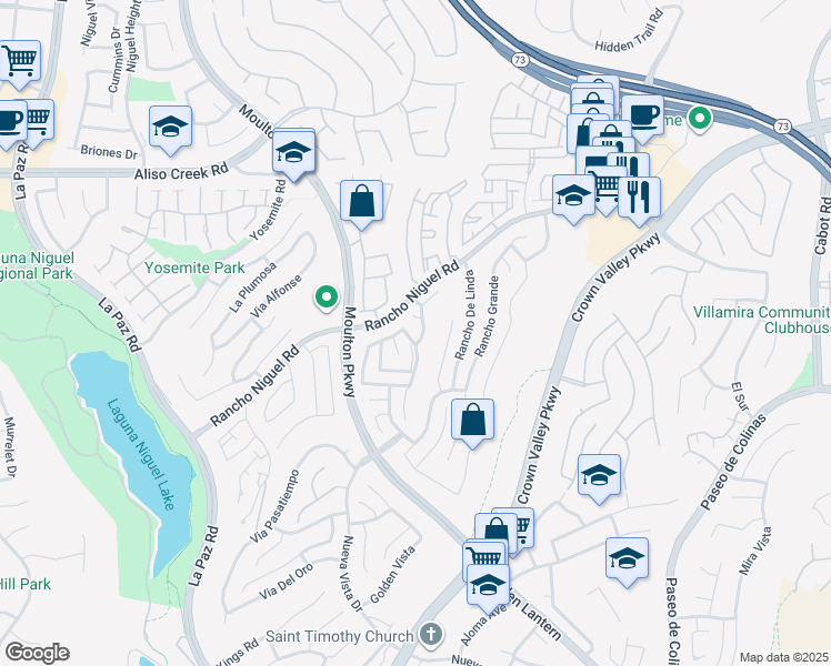 map of restaurants, bars, coffee shops, grocery stores, and more near 28405 Las Cabos in Laguna Niguel