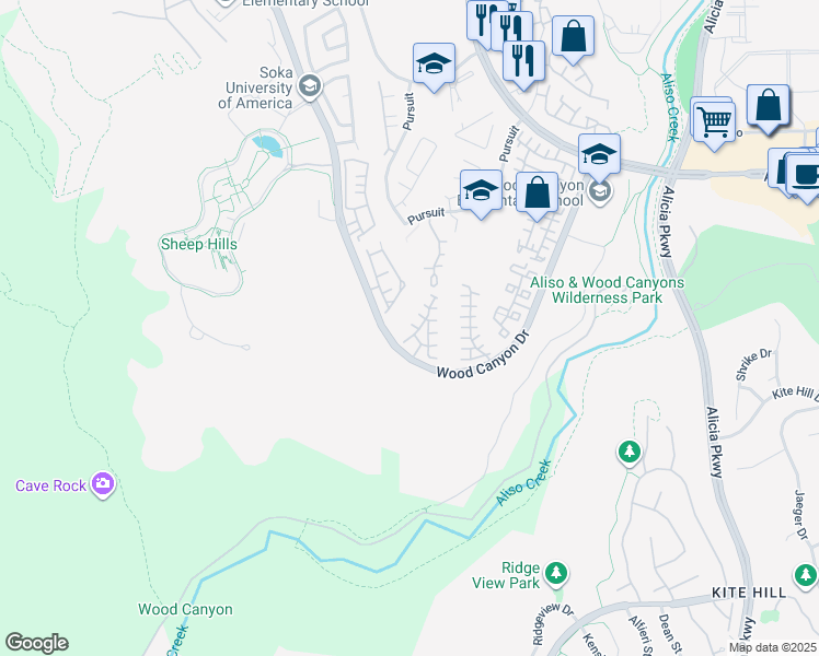 map of restaurants, bars, coffee shops, grocery stores, and more near 21 Palatine in Aliso Viejo