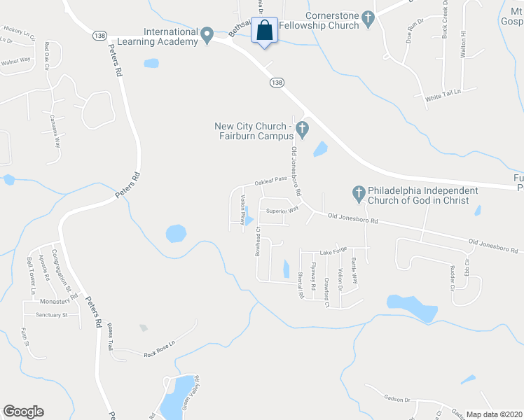 map of restaurants, bars, coffee shops, grocery stores, and more near 651 Superior Way in Fairburn