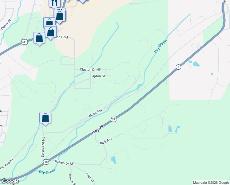 map of restaurants, bars, coffee shops, grocery stores, and more near 2180 Moss Avenue in Leeds