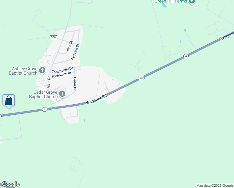 map of restaurants, bars, coffee shops, grocery stores, and more near 2862 Wagener Road in Aiken