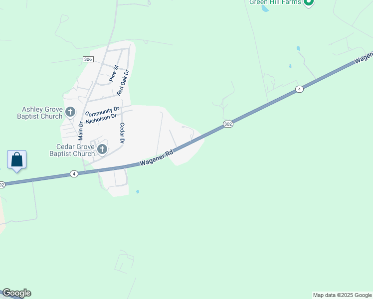 map of restaurants, bars, coffee shops, grocery stores, and more near 2862 Wagener Road in Aiken