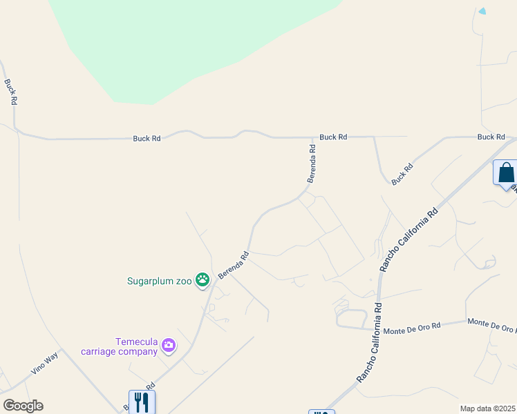 map of restaurants, bars, coffee shops, grocery stores, and more near 28400 Rancho California Road in Temecula