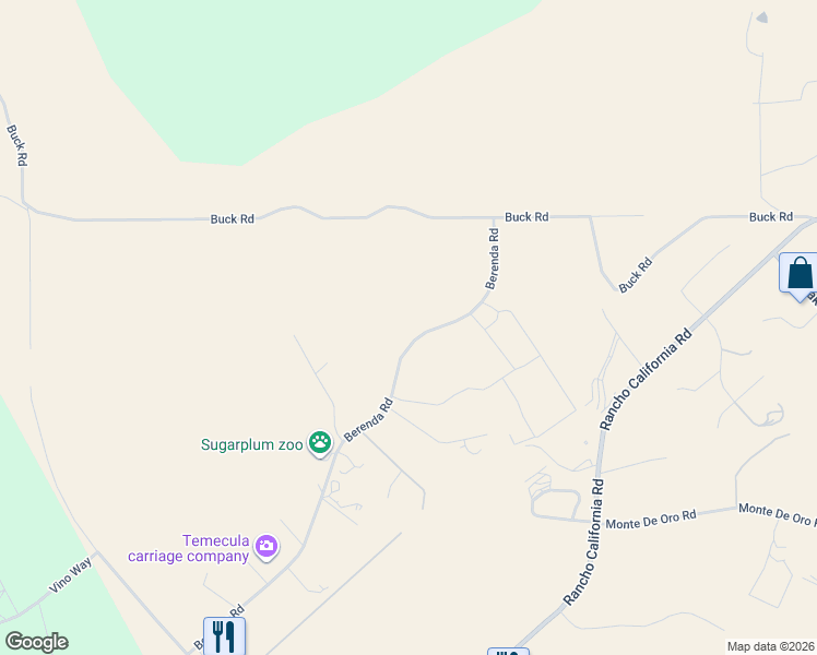 map of restaurants, bars, coffee shops, grocery stores, and more near 39410 Berenda Road in Temecula