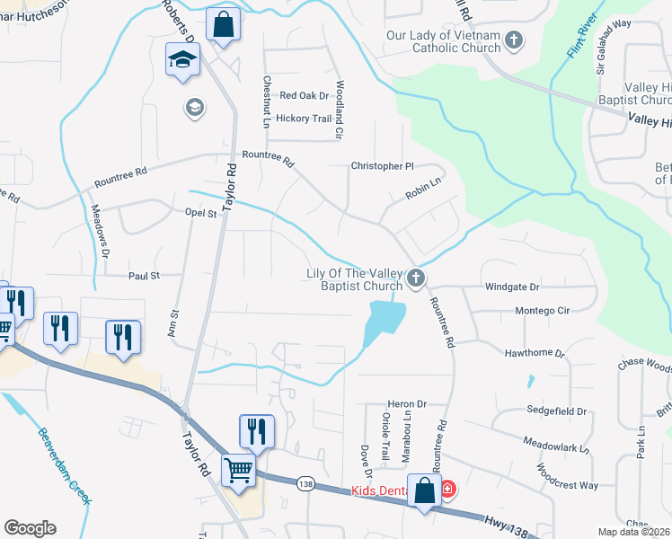 map of restaurants, bars, coffee shops, grocery stores, and more near 166 Lucan Way in Riverdale