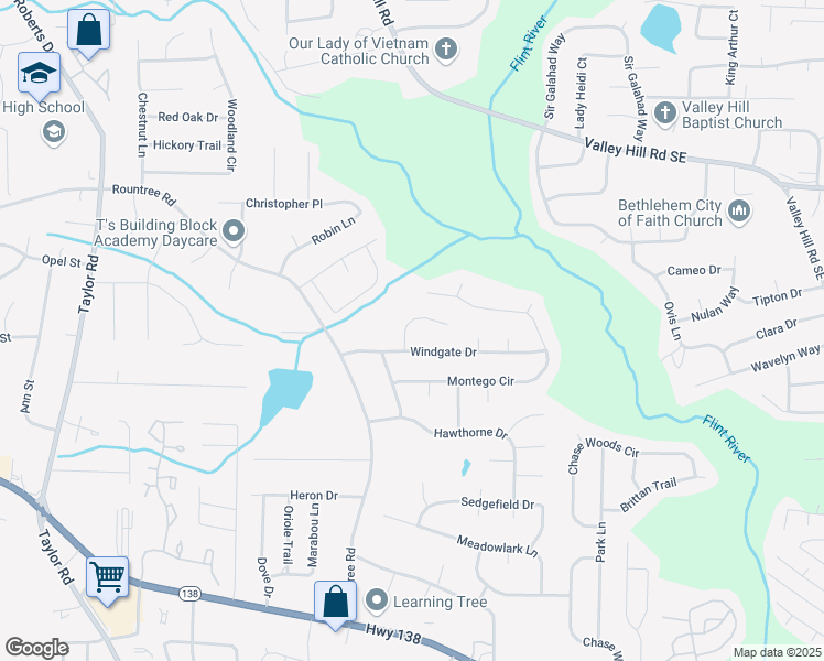 map of restaurants, bars, coffee shops, grocery stores, and more near 7458 Cardinal Way in Riverdale