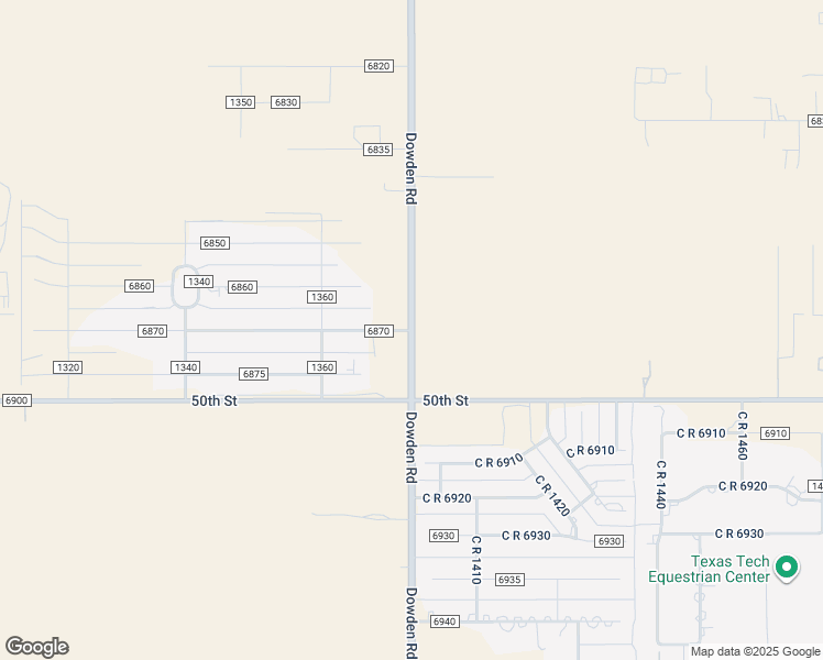 map of restaurants, bars, coffee shops, grocery stores, and more near 4601 County Road 6870 in Lubbock
