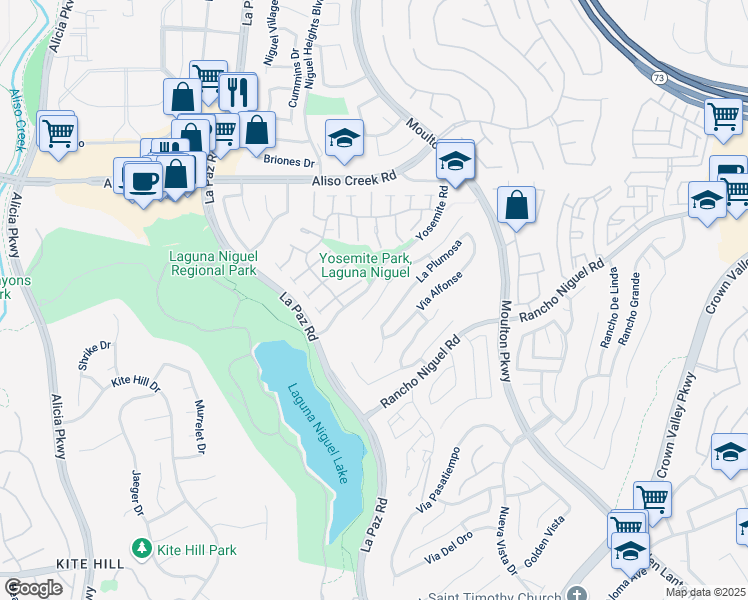 map of restaurants, bars, coffee shops, grocery stores, and more near 28291 La Bajada in Laguna Beach