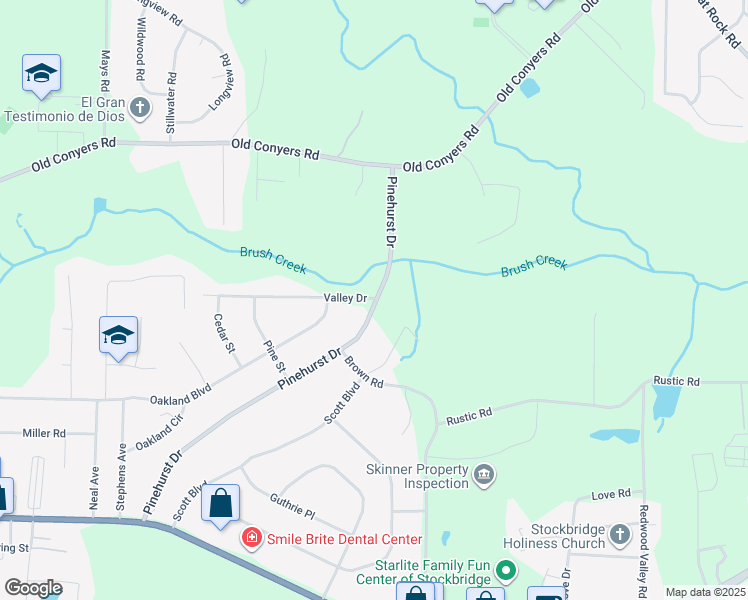 map of restaurants, bars, coffee shops, grocery stores, and more near 35 Valley Drive in Stockbridge