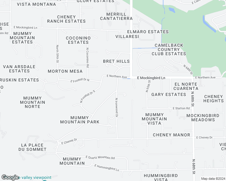 map of restaurants, bars, coffee shops, grocery stores, and more near 7804 North Hummingbird Lane in Paradise Valley