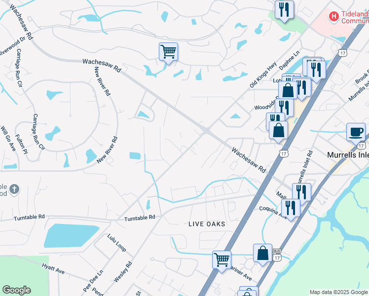 map of restaurants, bars, coffee shops, grocery stores, and more near 4518 Old Kings Highway in Murrells Inlet