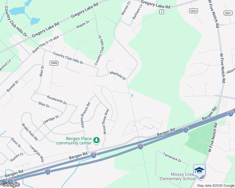 map of restaurants, bars, coffee shops, grocery stores, and more near 105 Rippling Creek Lane in North Augusta