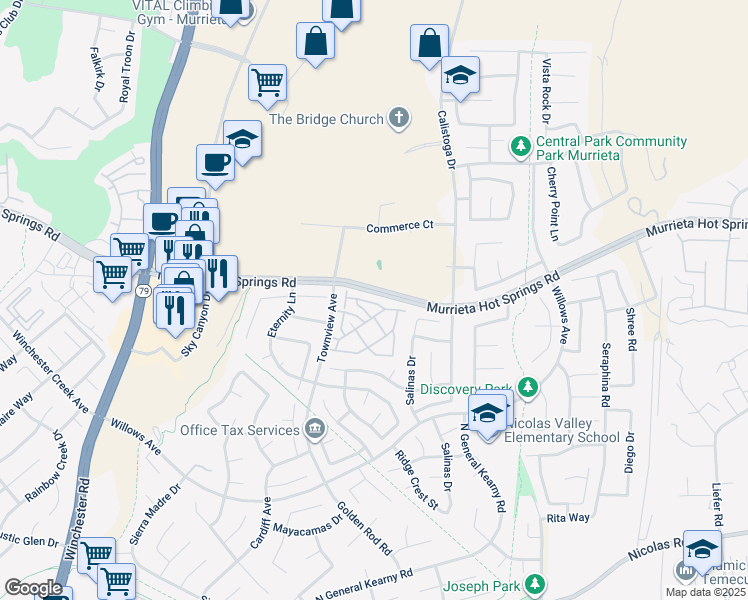 map of restaurants, bars, coffee shops, grocery stores, and more near 30354 Island Bay in Murrieta