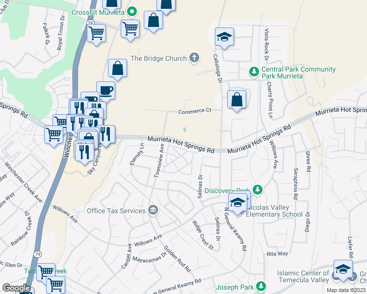 map of restaurants, bars, coffee shops, grocery stores, and more near in Murrieta