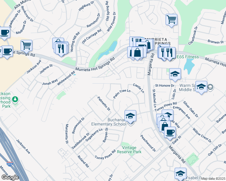 map of restaurants, bars, coffee shops, grocery stores, and more near 25957 Schafer Drive in Murrieta