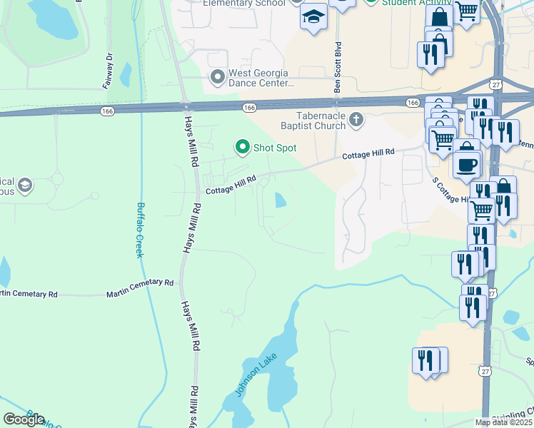 map of restaurants, bars, coffee shops, grocery stores, and more near 103 Brixton Circle in Carrollton