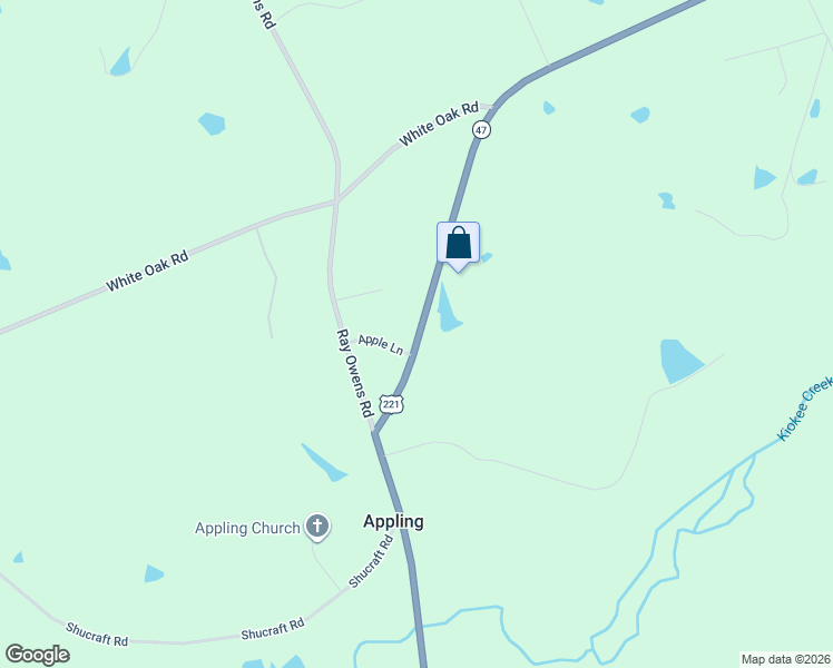 map of restaurants, bars, coffee shops, grocery stores, and more near 2526 Appling Harlem Road in Appling