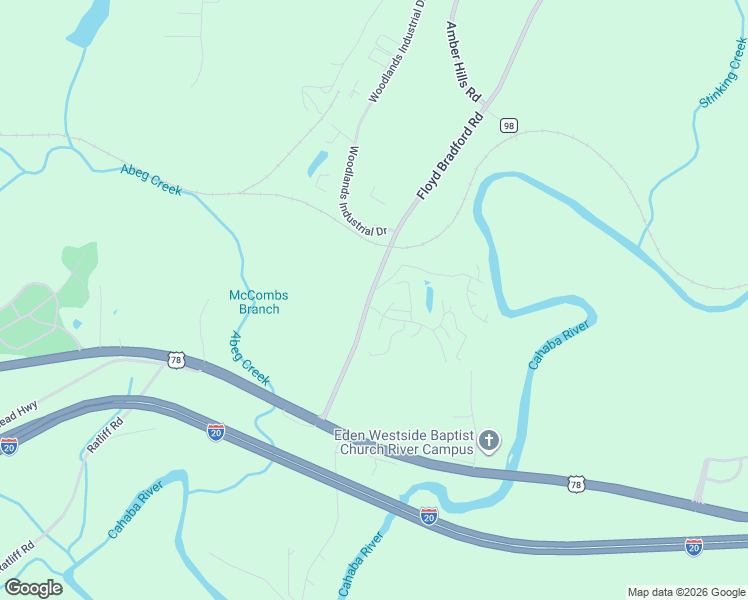 map of restaurants, bars, coffee shops, grocery stores, and more near 99 Madison Drive in Trussville