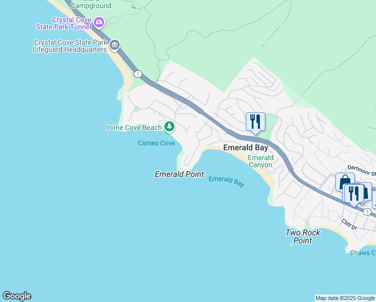map of restaurants, bars, coffee shops, grocery stores, and more near 4 Emerald Bay in Laguna Beach