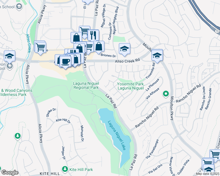 map of restaurants, bars, coffee shops, grocery stores, and more near 24291 Whitney Court in Laguna Niguel