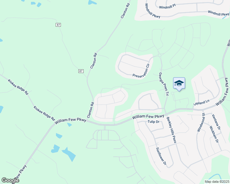 map of restaurants, bars, coffee shops, grocery stores, and more near 686 Tree Top Trail in Evans
