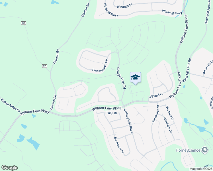 map of restaurants, bars, coffee shops, grocery stores, and more near 405 Georgia Pine Trail in Evans