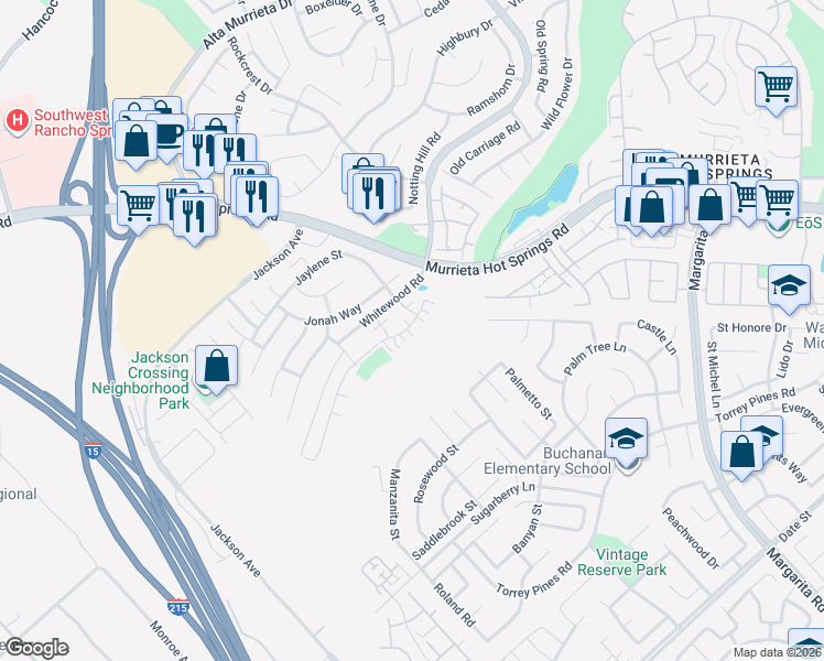 map of restaurants, bars, coffee shops, grocery stores, and more near 40066 Calle Real in Murrieta