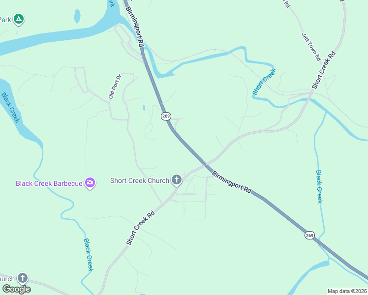 map of restaurants, bars, coffee shops, grocery stores, and more near 7720 Birmingport Road in Mulga