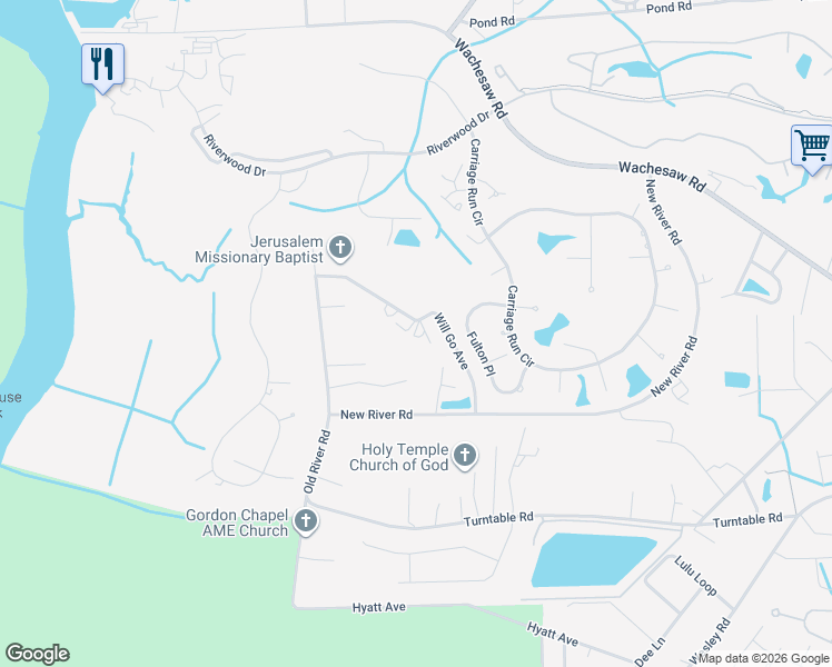 map of restaurants, bars, coffee shops, grocery stores, and more near 10 Shun Avenue in Murrells Inlet