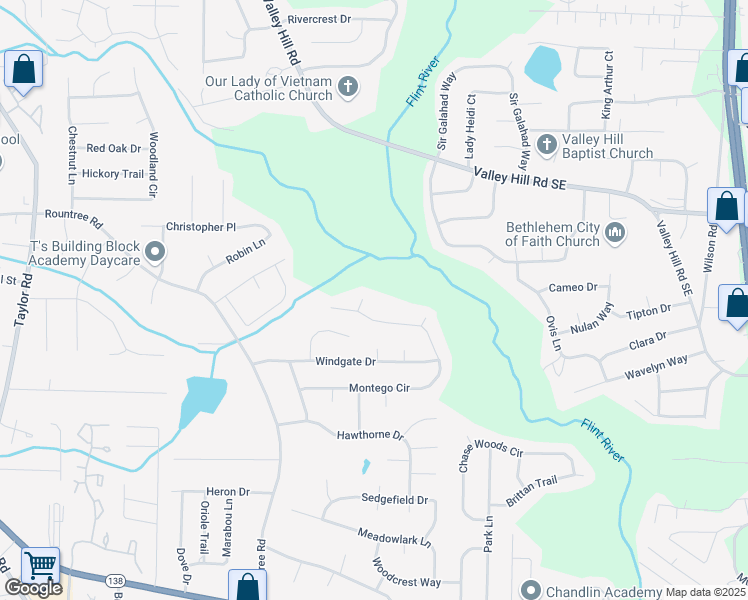 map of restaurants, bars, coffee shops, grocery stores, and more near 7404 Cardinal Court in Riverdale