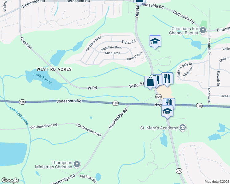 map of restaurants, bars, coffee shops, grocery stores, and more near in South Fulton